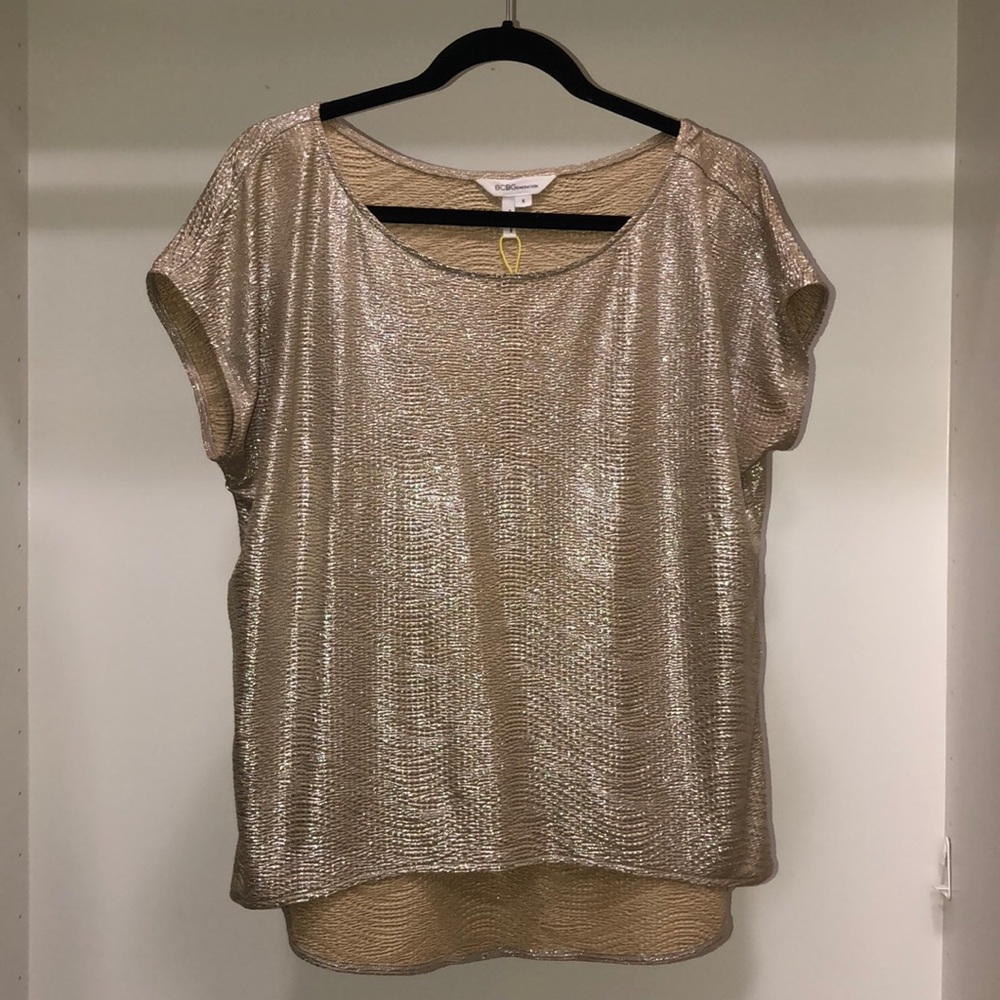 Bcbg Metallic Gold Top